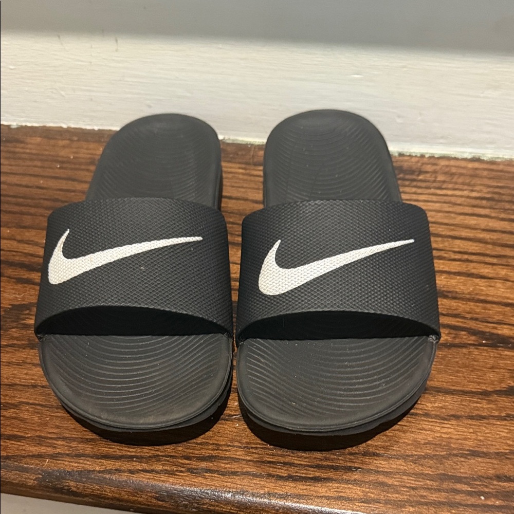 Nike Black and White Slide Sandals